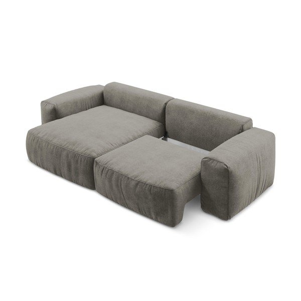 Pelēks salokāms stūra dīvāns no šenila auduma (ar kreiso stūri/ar zvilni) Kuki – Makamii-image-4