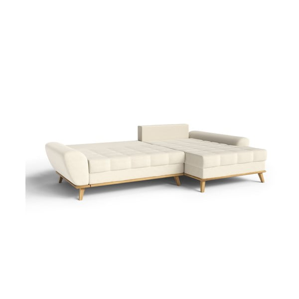 Krēmkrāsas salokāms stūra dīvāns (ar labo stūri) Balitco – Ropez-image-2