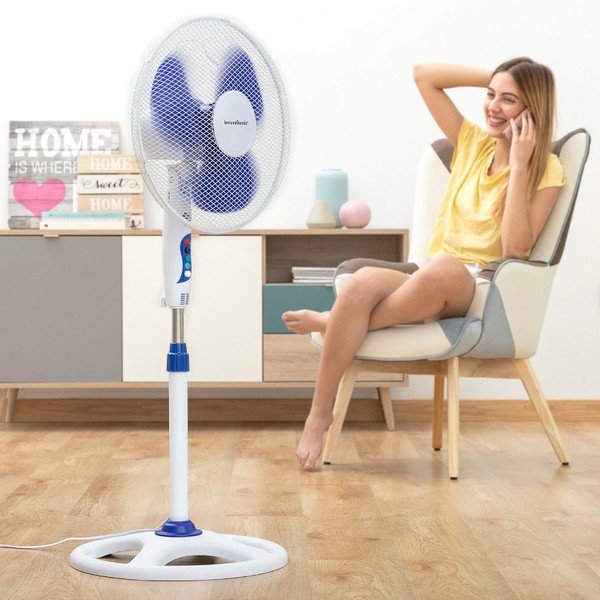 Balts ventilators uz pamatnes InnovaGoods, ø 40 cm-image-3