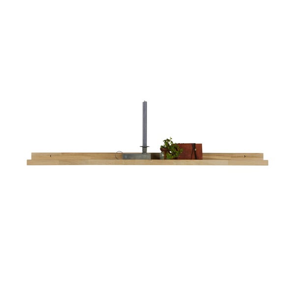 Dabīga toņa bilžu ozola masīvkoka sienas plaukts 120 cm Studio – WOOOD-image-2