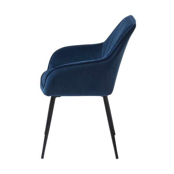 Tumši zili polsterēti ēdamistabas krēsli ar roku balstiem (2 gab.) Nolan Stripe – Unique Furniture-image-3