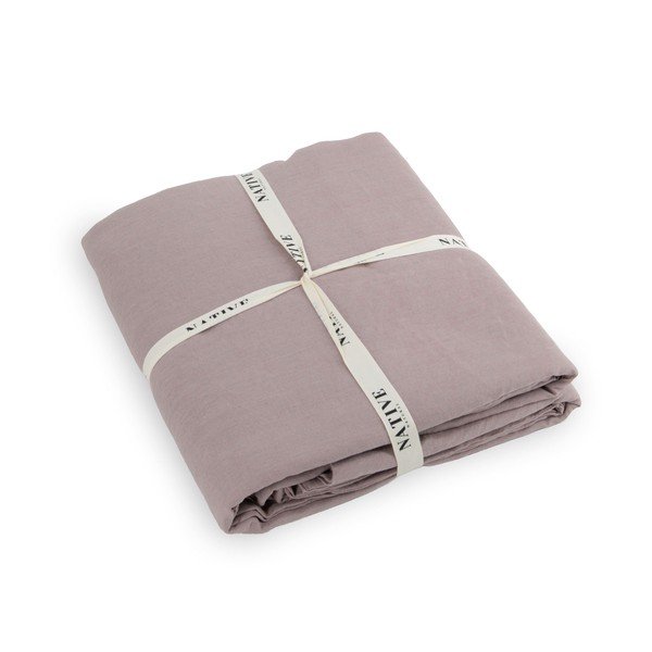 Dūmakaini rozā divguļamā lina gultas veļa 200x200 cm Blush – Native Natural-image-3