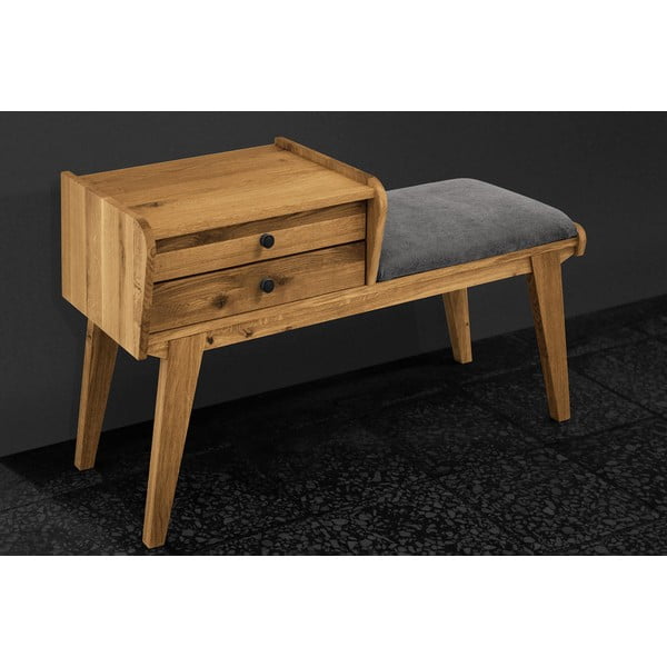 Ozolkoka sols ar atvilktnēm un gaiši pelēku sēdekli Retro – The Beds-image-3