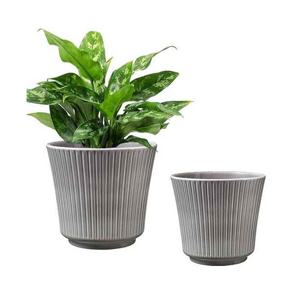 Pelēks keramikas puķu pods Big Pots Gloss, ø 20 cm-image-1
