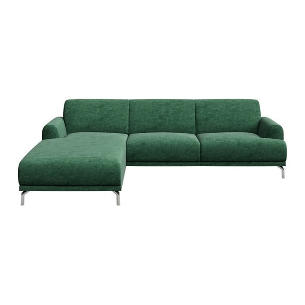 Zaļš stūra dīvāns MESONICA Puzo, kreisais stūris