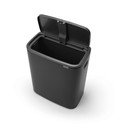 Matēti melna ar pieskārienu atverama tērauda atkritumu tvertne 60 l Bo Touch Bin – Brabantia