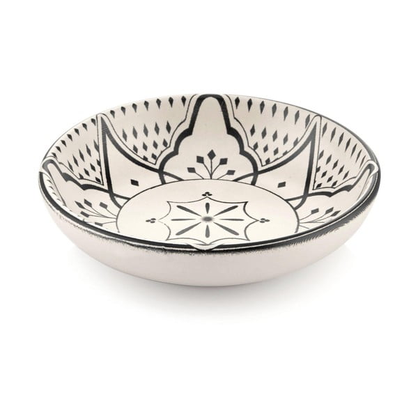 2 krēmkrāsas porcelāna trauku komplekts ar melnu ornamentu Mia Maroc, ⌀ 13 cm