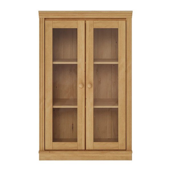 Gaiša dabīga toņa priedes masīvkoka vitrīna 74x118x35 cm Anita – Støraa