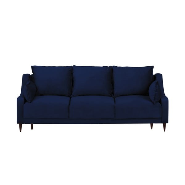 Zils samta dīvāns ar veļas kasti Mazzini Sofas Freesia, 215 cm