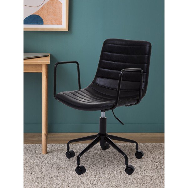 Melns mākslīgās ādas biroja krēsls Forbes – Premier Housewares-image-3