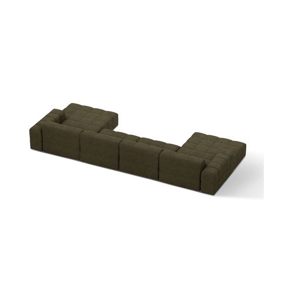 Haki (U veida) stūra dīvāns no šenila auduma Chicago – Cosmopolitan Design-image-2