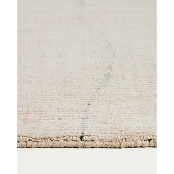Krēmkrāsas ar rokām darināts paklājs 200x300 cm Lisdan – Kave Home-image-1