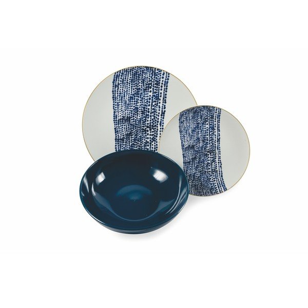 18 daļīgs porcelāna un keramikas šķīvju komplekts VDE Tivoli 1996 Blue Masai-image-4