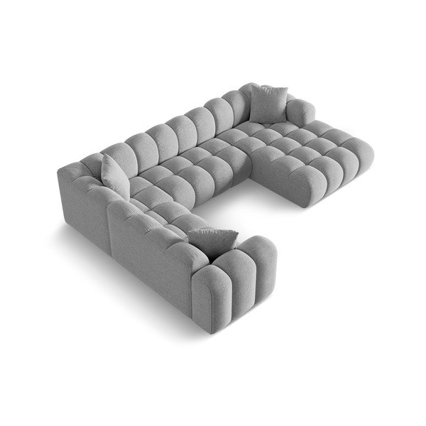 Gaiši pelēks stūra dīvāns no šenila auduma (ar kreiso stūri/U veida) Treno – Cosmopolitan Design-image-2