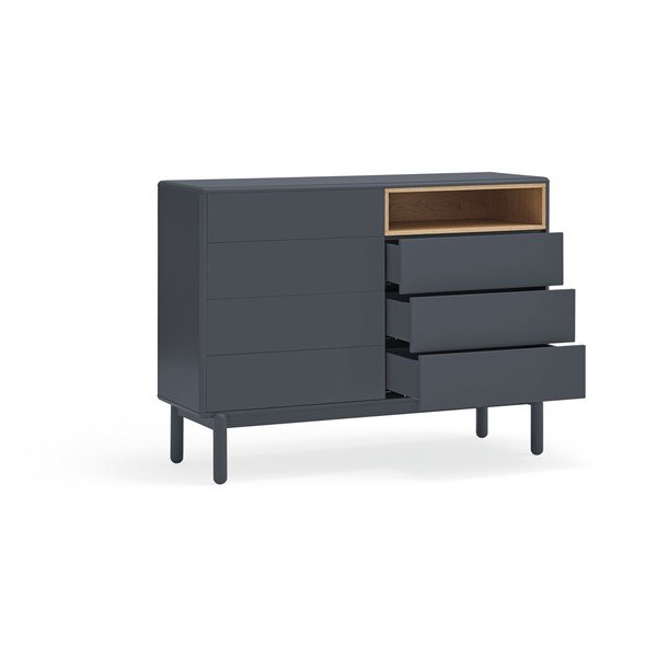 Tumši pelēka zema kumode 120x90 cm Corvo – Teulat-image-3