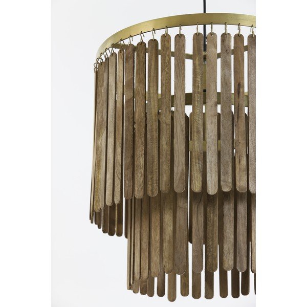 Brūna piekaramā lampa ar koka abažūru Gularo – Light & Living-image-4