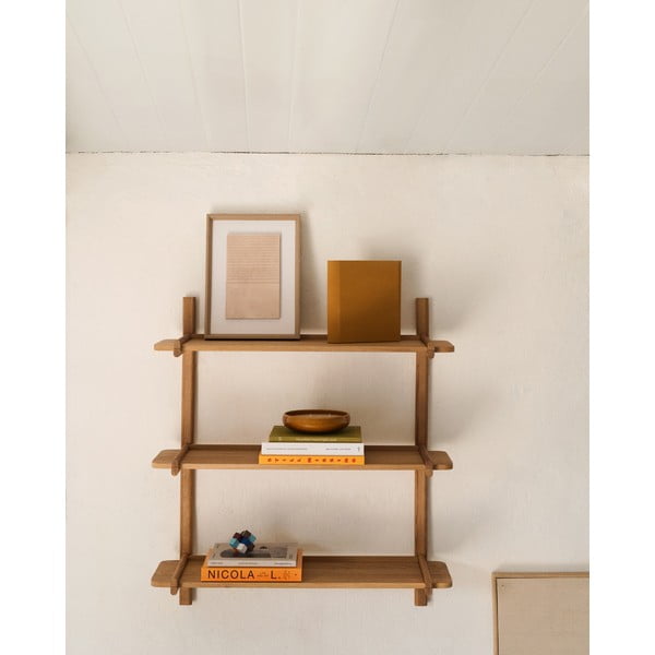 Dabīga toņa ozola masīvkoka modulārā plauktu sistēma 110x98 cm Sitra – Kave Home-image-1