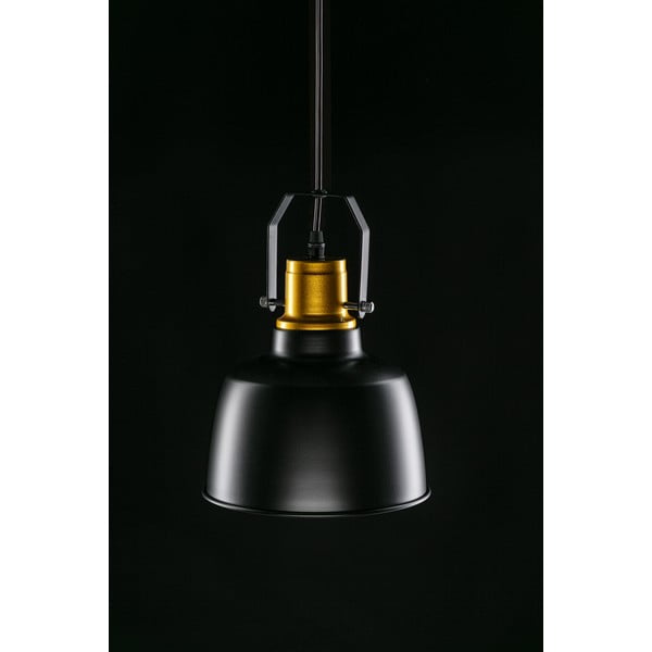 Melna/zelta krāsas piekaramā lampa ar metāla abažūru ø 22 cm Monroe – GTV-image-3