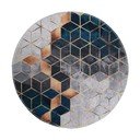 Balts/zaļganzils mazgājams apaļš paklājs ø 100 cm – Vitaus