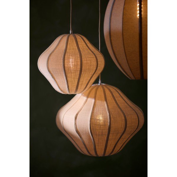Krēmkrāsas piekaramā lampa ar auduma abažūru ø 10 cm Sukau – Light & Living-image-1
