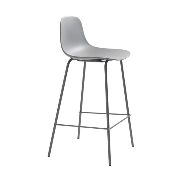 Pelēks plastmasas bāra krēsls (sēdekļa augstums 67,5 cm) Whitby – Unique Furniture