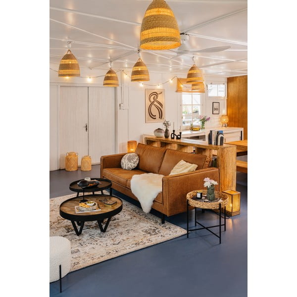 Brūns dīvāns no ādas imitācijas 190 cm Rodeo – WOOOD-image-1