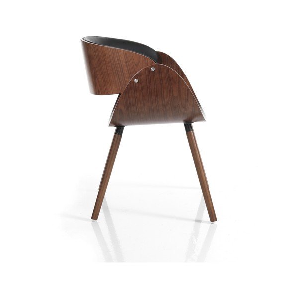 Melns/tumši brūns polsterēts ēdamistabas krēsls ar roku balstiem Visby Evo – Tomasucci-image-2