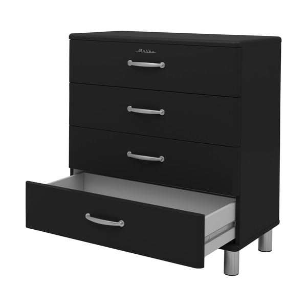 Melna augsta kumode 86x92 cm Malibu – Tenzo-image-3