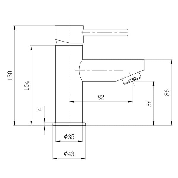 Spīdīgas sudraba krāsas stāvošs jaucējkrāns izlietnei Small – Sapho-image-2