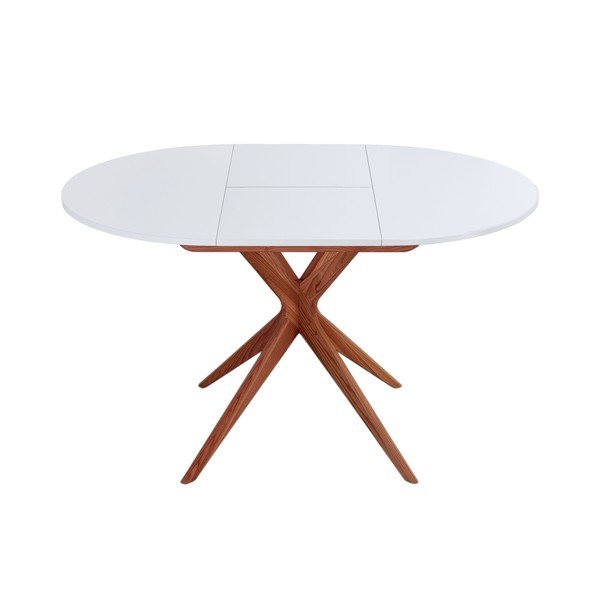 Apaļš izvelkams ēdamgalds ar papildu galda virsmu ø 90 cm Jubi – Ragaba-image-2