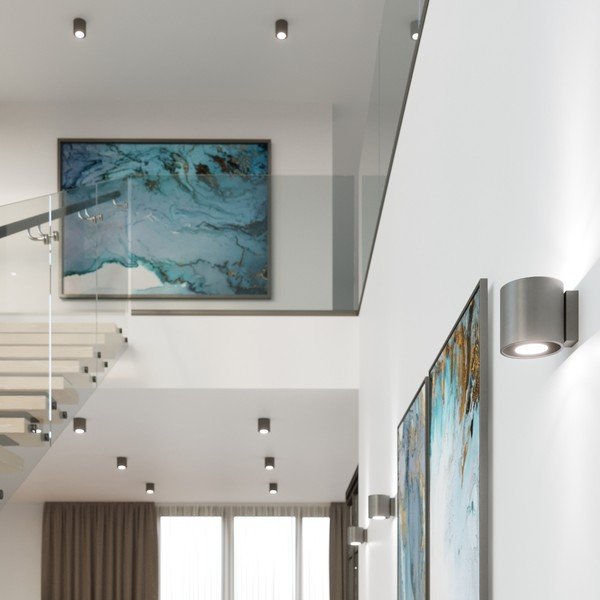 Tumši pelēka prožektora tipa lampa ø 10 cm Roda – Sollux-image-1