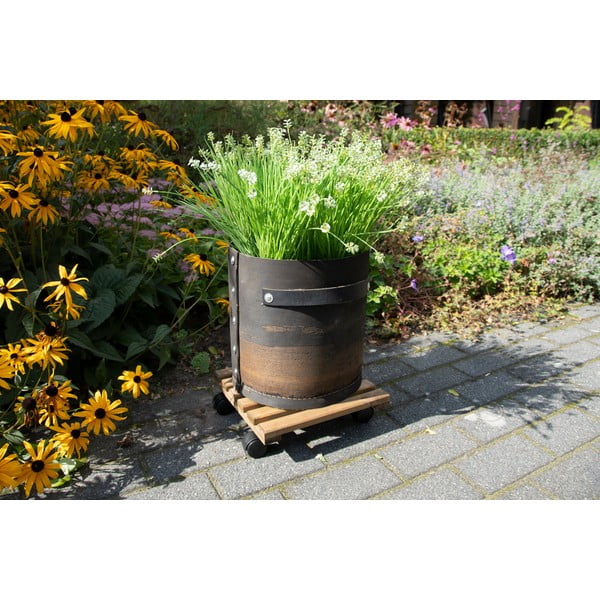 Koka pārvietojams puķu podu statīvs (augstums 8 cm) Indoor & Outdoor – Esschert Design-image-1