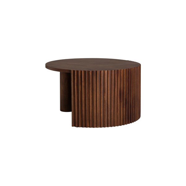 Tumša dabīga toņa apaļš žurnālgaldiņš ar mango koka virsmu ø 80 cm Bisselina – Ellos Home-image-3
