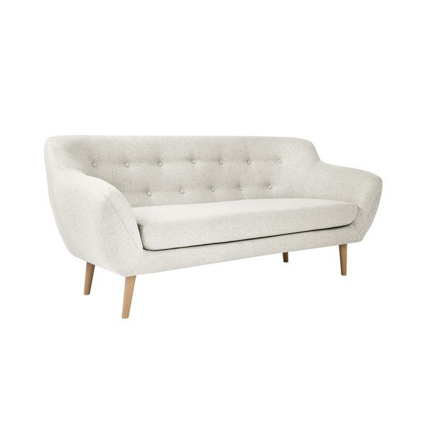 Krēmkrāsas trīsvietīgs dīvāns ar gaišām kājām Mazzini Sofas Sicile-image-2