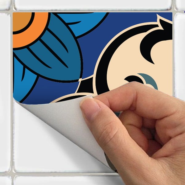 60 dekoratīvo sienas uzlīmju komplekts Ambiance Toundra, 10 x 10 cm-image-1