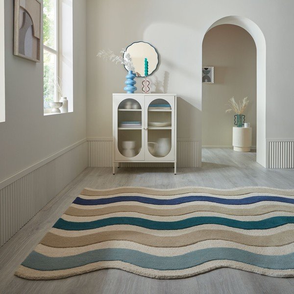 Zils ar rokām darināts vilnas paklājs 140x200 cm Cascade Wool – Flair Rugs-image-2