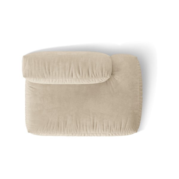 Bēša samta modulārā dīvāna daļa (ar labo stūri) Martina – Micadoni -image-3