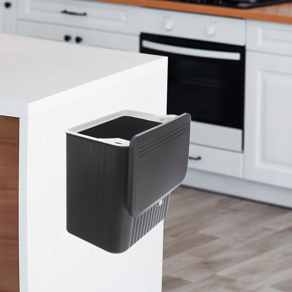 Melna plastmasas atkritumu tvertne 13 l – Orion-image-2