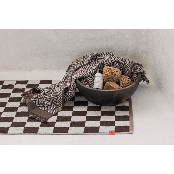 Brūns vannas istabas paklājiņš no organiskās kokvilnas 50x80 cm Retro – Mette Ditmer Denmark-image-1