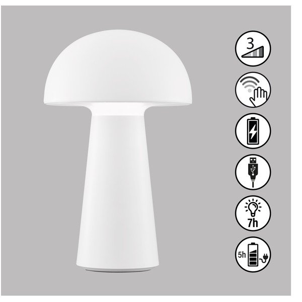 Balta LED galda lampa ar regulējamu spilgtumu/ar kustības sensoru (augstums 22 cm) Viga – Fischer & Honsel-image-1