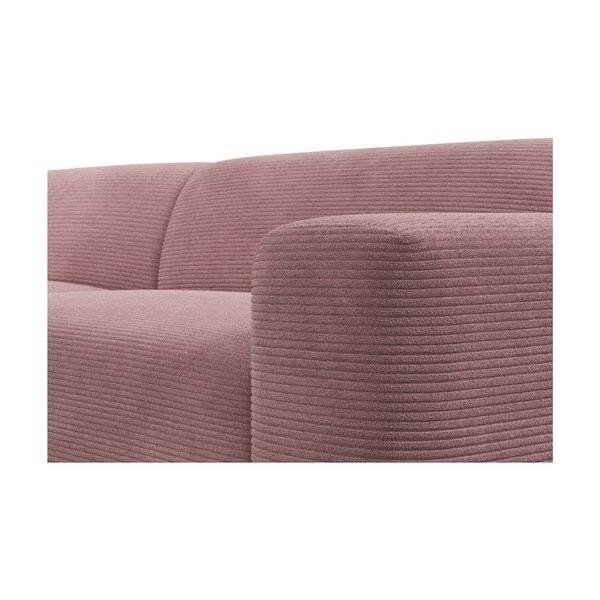 Rozā velveta stūra dīvāns Marie Claire Home Karen, 260 cm, labais stūris-image-1