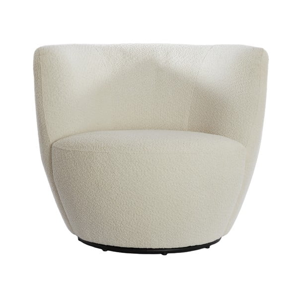 Balts atpūtas krēsls no buklē auduma Senja – Light & Living