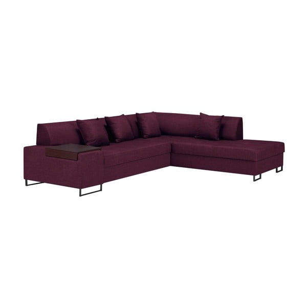 Violeta stūra dīvāns ar melnām kājām Cosmopolitan Design Orlando, labais stūris