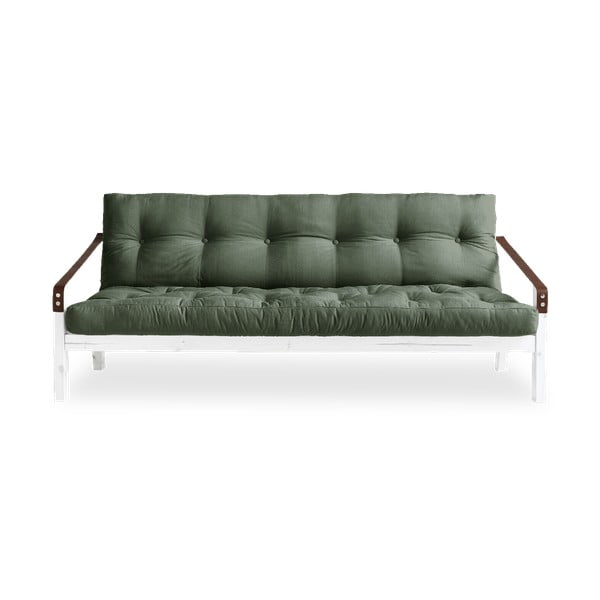 Izvelkamais dīvāns Karup Design Poetry White/Olive Green