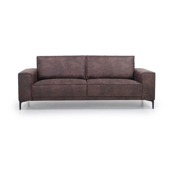 Brūns dīvāns no ādas imitācijas 224 cm Copenhagen – Scandic