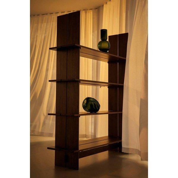 Tumša dabīga toņa priedes masīvkoka plaukts 140x180x40 cm Tottori – Jotex-image-3