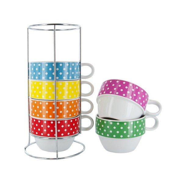 6 krūžu komplekts ar statīvu Café Latte Mini Dots-image-1