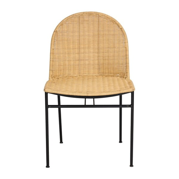 Rotangpalmas ēdamistabas krēslu Sofia (4 gab.) un melna galda Marienlis komplekts – Bonami Essentials-image-3