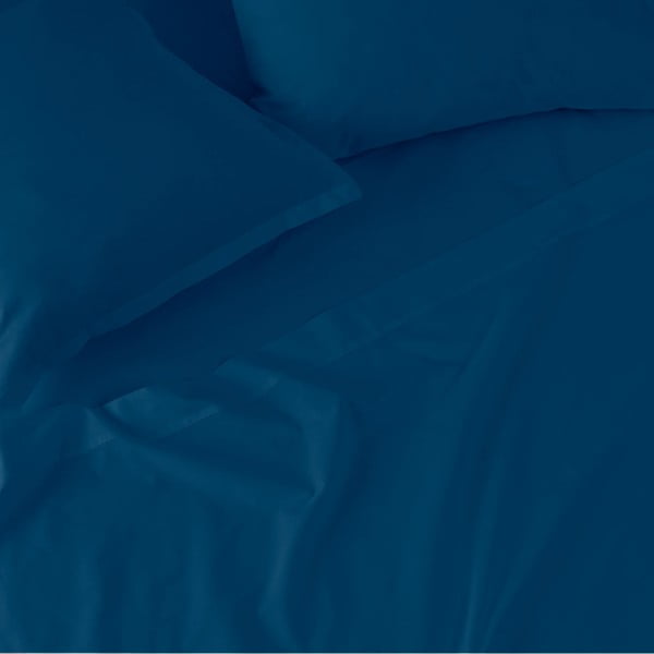 Tumši zils elastīgs kokvilnas palags Happy Friday Basic, 90 x 200 cm-image-2