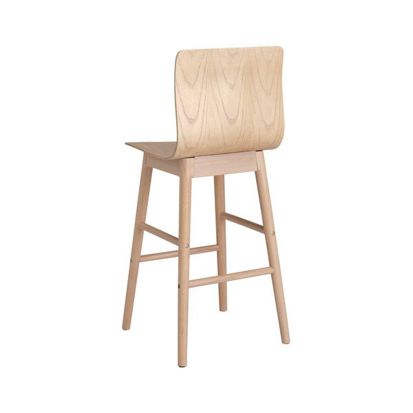 Dabīga toņa gumijkoka masīvkoka bāra krēsls (sēdekļa augstums 68 cm) Svensen – Ellos Home-image-4